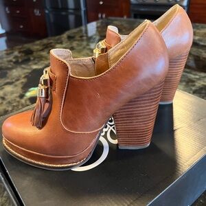 Seychelles Brown Leather Platform Heels